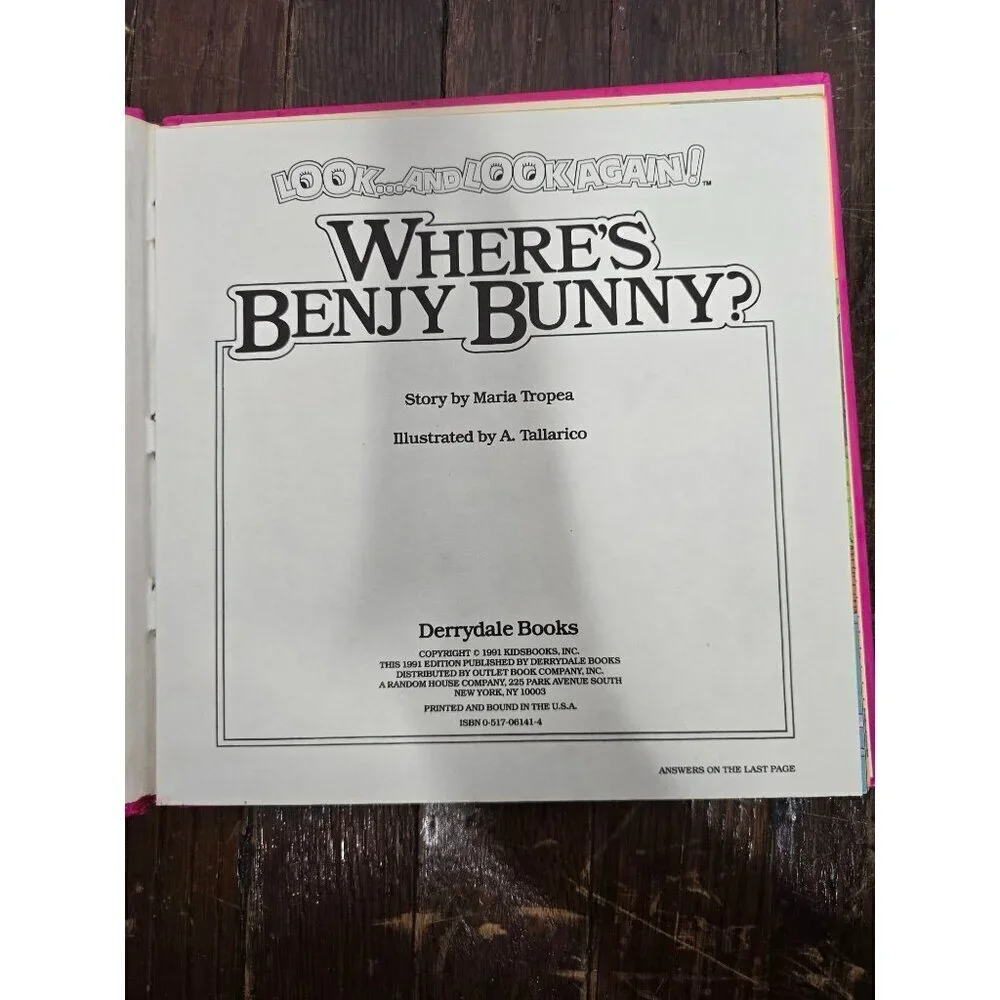 Vintage 90s Where's Benjy Benny? A Picture Puzzle Storybook